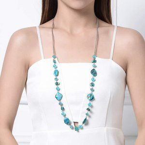 Maxi Aquamarine blue Beaded Necklaces